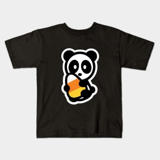 Candy Corn Panda Halloween Bambu Brand Trick Or Treat Kids T-Shirt